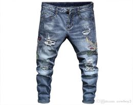 Diesel men jeans luxury designer jeans mens skinny biker high waisted slim fit rock revival fashion sticking cloth blue ripped jea6788408