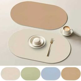 Mats Pads Decorative coaster dining table decoration anti slip and heat-resistant table mat set with waterproof fake leather cup suitable for kitchen use J240514