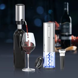 Electric Wine Bottle Opener Automatic Aerator Rechargeable Red Corkscrew Foil Cutter Bar Accessories Kitchen Gadgets 240514