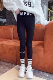 Trousers Girl Pants 2024 Spring Autumn Korean Fashion Style Leggings Baby Letter Stretch Yoga Children Clothes