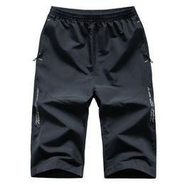 Summer Sports Cropped Trousers Quickdrying Large Size 7XL 8XL Mens Casual 34 Pants Thin Workout Fashion Baggy Shorts 240508