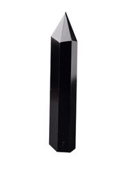 Obsidian Pillar Natural Crystal Tower Arts Mineral Chakra Healing wands Reiki Energy stone sixsided black Quartz magic wand point7918621
