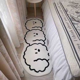 Carpets Carpet imitation cashmere cartoon window anti-skid mat Nordic bedroom childrens room thickened bedside carpet household H240517