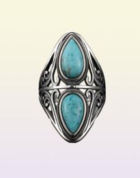 925 Sterling Silver Rings Original Design Vintage Natural Turquoise Ring for Women Men Female Fine Jewellery Gifts 20102696875287021108
