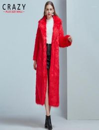 2020 Luxury XLong Plus Size S 6XL Fashion Faux Fur Coat Women High Street Vintage Red Black Fake fur Coats Fluffy Jackets19627501