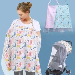 Nursing Cover Multi functional baby feeding care cover towel blanket adjustable privacy apron outdoor fabric mosquito net cart Y240517