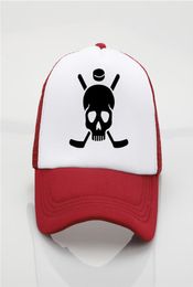 Skull Hockey sign pattern printing net cap baseball cap Men women Summer New Youth Joker sun hat Beach Visor6396503