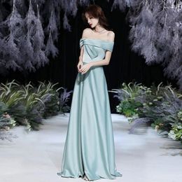 Party Dresses Harajpee Evening Dress Women 2024 Summer Off Shoulder Split Style Bridesmaid Long Banquet First Love Fairy Vestido