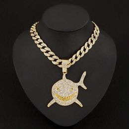 luxury Jewellery hip hop style full diamond set letter mens womens universal shark pendant hip hop mens necklace designers create holiday gift accessories