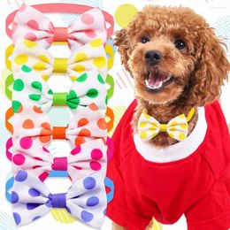 Dog Apparel 50pcs Dot Style Pet Bowties Fashion Small Cat Bow Tie Neckties For Dogs Pets Grooming Accessories Supplies