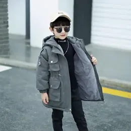 Down Coat 2024 Boys Winter Hooded Thick Warm Long Jacket For 5-14 Years Kids Teenage Boy Outerwear Parka