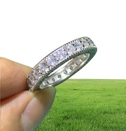 Handmade Promise Diamond ring 100 Real S925 Sterling Silver Engagement wedding band rings for women Bridal Finger Jewellery LJ200834491712