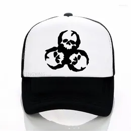 Ball Caps ZOMBIE Skull Biohazard Outbreak Walking Team Print Baseball Cap Summer Mesh Sports Hat