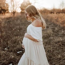 Bohemian Shooting Cotton Pregnancy Pregnant Women For Baby Shower Photo Shoot Photography Props Dress