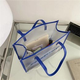 Shoulder Bags 2Pcs/Set PVC Jelly Bag Fashion Transparent Laser Purse Simple Candy Colour Tote Women