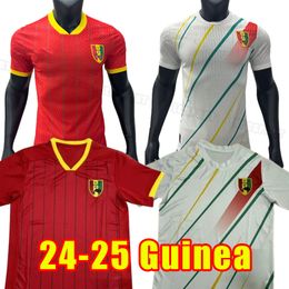 24 25 Guinee National Team Soccer Jerseys Guins Camano Kante Traore Home And White red Guinea 2024 2025 Football Shirt Uniforms fans player version