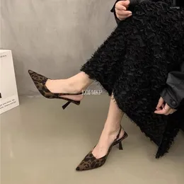 Dress Shoes Design Spring Pointed Toe Women Pumps Slingback Mules Stiletto High Heel Sexy Stripper Party Lady Sandals Zapatos De Mujer