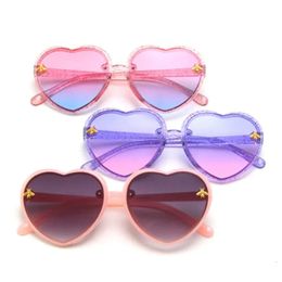 Heart for Kids Children Retro Cute Pink Cartoon Sun Glasses Frame Girls Boys Baby Sunglasses UV400 Eyewear