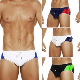 Underpants Men Swimming Briefs Low Waist Anti-exposure Drawstring Quick Dry Slim Fit Bathing Shorts Surfing Water Sports Trunks