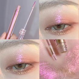 Shiny Pink Highlighter Stick Liquid Eyeshadow Diamond Face Brighten Silkworm Pen Shimmer Polarized Eyes Makeup Pigment Highlight 240510