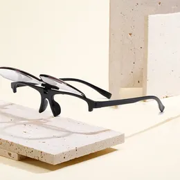 Sunglasses 2024 Flip Up Shade Reading Glasses Men Women Portable Ultralight Presbyopia Eyeglasses Eyewear 1.0to 4.0