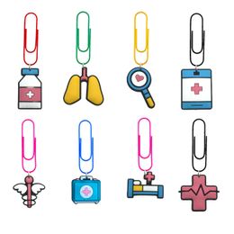 Charms Medical 2 Cartoon Paper Clips Nurse Gift Funny Bookmarks Paperclips Colorf Pagination Book Markers For Teacher Cute Shaped Pape Oty4E