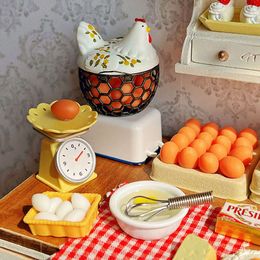 New 1/12 Scale Dollhouse Miniature Egg Basket Kitchen Model Toys For Doll Accessories
