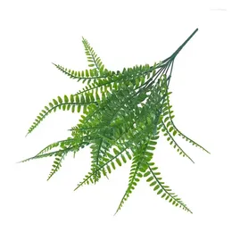 Decorative Flowers 1PC Handmade Plants Ferns Green Leaves Simulated Wedding Homes Dining Table Decorations