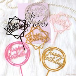 Party Supplies 10 Pcs/lot Multi Style Acrylic Hand Writing Happy Birthday Cake Topper Dessert Decoration For Lovely Gift