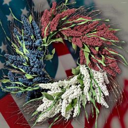 Decorative Flowers Independence Day Wreath Porch Decoration Front Door Outdoor Hanging Decor Twig For Crafts