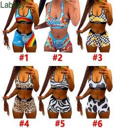 Womens Swimwear Tracksuits 2 Piece Pants Set Vest Shorts Summer Bikini Outfits Sweatshirt Slim Breathable Fitness Swimsuits2919418938