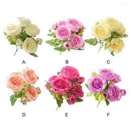 Decorative Flowers 2pcs Cloth Easy Care Home Simulation Bouquet No Wilting Maintenance Multiple Colors To Choose From Artificial