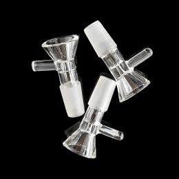 Clear Glass Funnel Bowl 14mm Male Joint Tobacco Bowls Smoking Pipes Thick Glass Hookah Shisha Bong Adapter Pyrex Transparent Durable ZZ