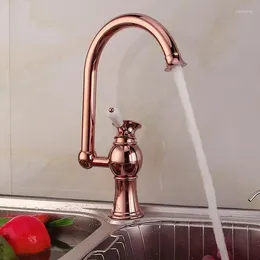Kitchen Faucets Antique Copper Faucet Pull Out Red Brass Sink Basin And Cold Rotated Dish Mixer Tap