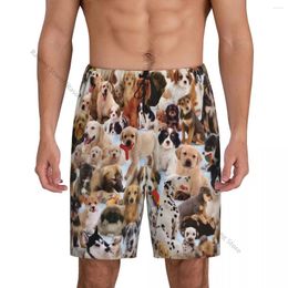 Men's Sleepwear Summer Shorts Pyjamas For Men Cute Dog World Loose Soft Short Pyjama Pants
