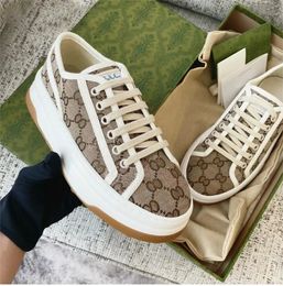 Designer Platform Canvas Shoes Women Men Italy low-cut 1977 high top Letter High-quality g Sneaker Beige Ebony Casual Tennis Shoe Fabric Trims Height Increasing