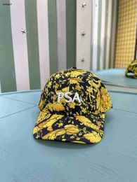 Top kids designer Hats Gold patterned pattern baby Sun hat Size 3-12 year Box packaging high quality girls boys Ball Cap 24April