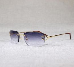 Sunglasses Vintage Rimless C Wire Men Eyewear Clear Glasses Women Oval Eyeglasses For Outdoor Metal Frame Oculos Gafas1202826