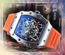 Famous Luxury Mens Flowers Skeleton Designer Watches 43mm High Quality Sports City Dweller Clock Colorful Silicone Man Trend Popular Quartz Wristwatches Gifts