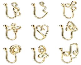 Fake Nose Rings Septum Jewelry GoldSilver Nose Cuff Non Piercing Clip On Faux Ring For Women Men8712990