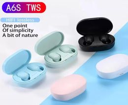 ship Top A6S TWS Wireless Bluetooth Headsets Earphones PK Xiaomi Redmi Airdots Noise Cancelling earbuds blutooth for All Smar2426788
