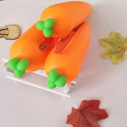 Storage Bags Cute Carrot Pencil Case School Student Pen Bag Large Capacity Silica Gel Stationery Elementary Gifts