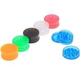 Herb Grinder Plastic Tobacco Spice Dry Cigarette Crusher Smoking Accessories 3 Layers 40Mm Colorf Retail Box Desigs Food Grade Plastic Dhtda