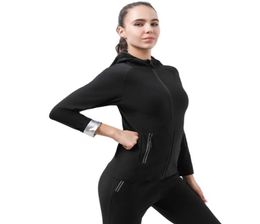 Sauna Suit Women Gym Clothing With Pocket Hoodies Pullover Sportswear Fitness Workout Weight Loss Sweating Sauna Jogging Suit 22034102433
