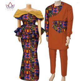 Ethnic Clothing Traditional Party Tops And Skirt Set For Women Riche Men Robe Shirt With Trousers Suits Sets African Couple Wedding Clothes