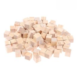 Other Toys 200 unfinished blank mini DIY wooden square blocks 1cm solid wood cubes used for woodworking childrens toy puzzle making materials