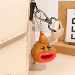 10PCS Decompression Toy 2PCS Prank Tongue Sticking Out Poo Keychain Toys Childrens Squeeze Rebound Tongue Out Pendant Adult Decompression Props