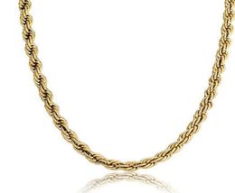 14K Gold Plated Copper Rope Chain 8MM Gold Silver Necklace Lobster Clasps Fashion Hiphop Jewelry Whos1812692