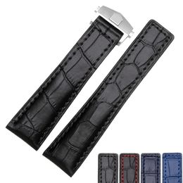 19mm 20mm 22mm Quality Genuine Leather Watch bands deployment buckle Replacement Leather Strap For Tag 239G