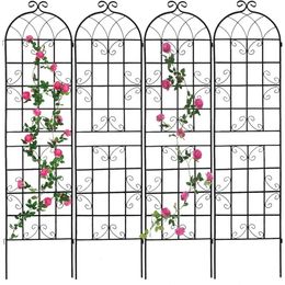 Fencing for Wedding Garden Buildings 81 Metal Arbor With Double Doors Locking Gate Bridal Party Decoration Grey 4 Pack 240510